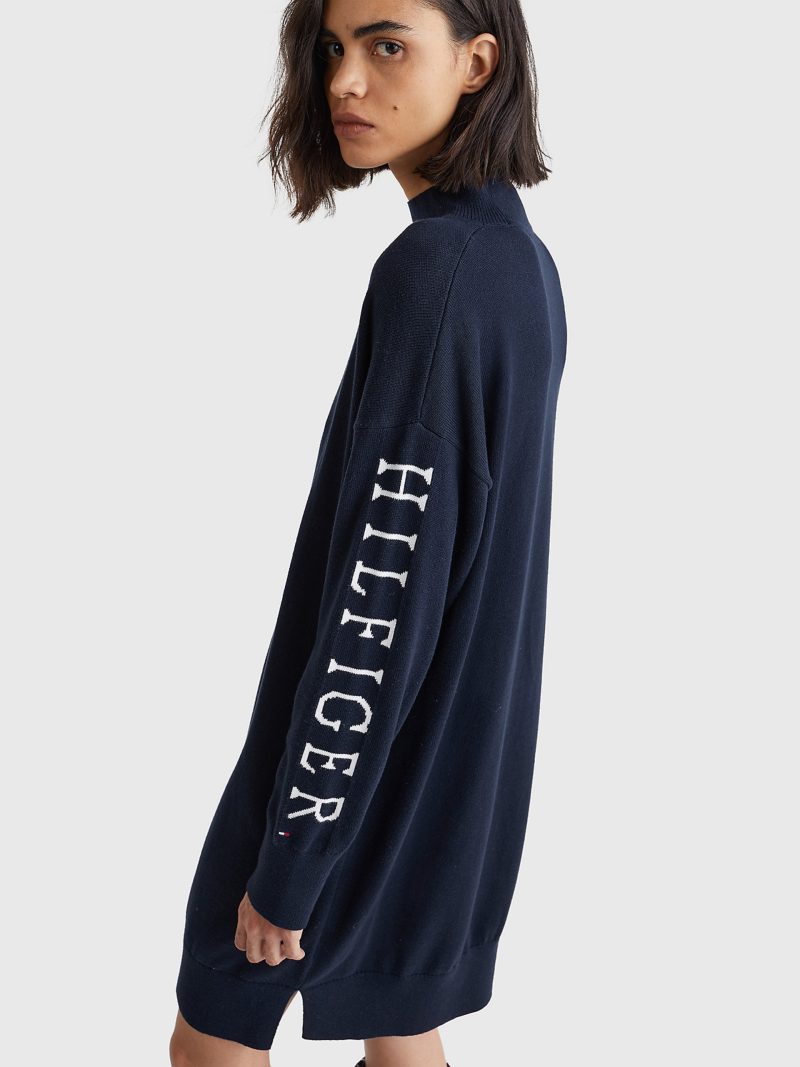 Tommy Hilfiger dámské tmavě modré svetrové šaty