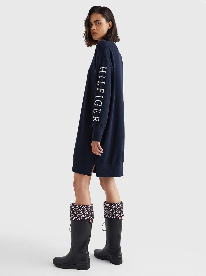 Tommy Hilfiger dámské tmavě modré svetrové šaty