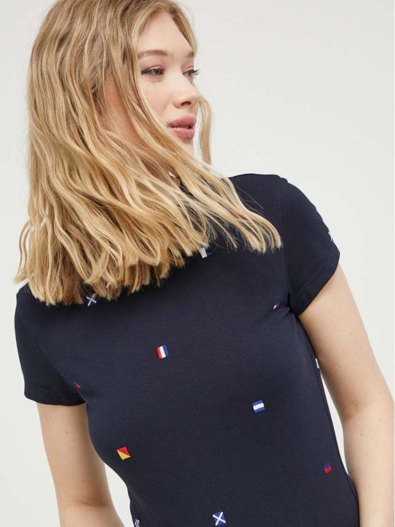 Tommy Jeans dámské tmavě modré tričko
