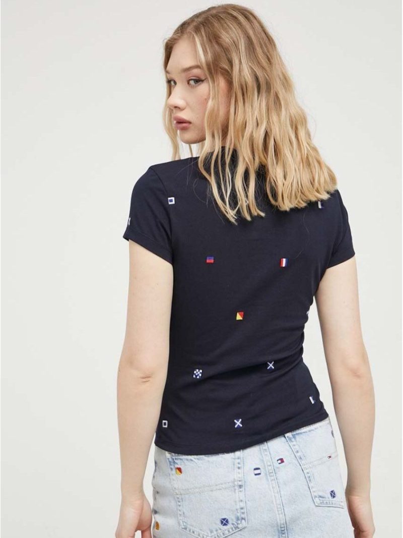 Tommy Jeans dámské tmavě modré tričko