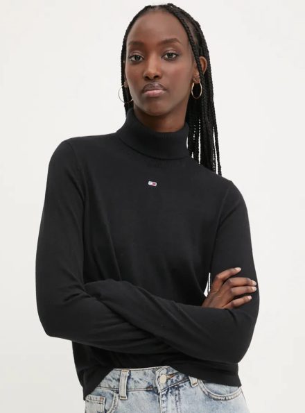 Tommy Jeans dámský černý rolák