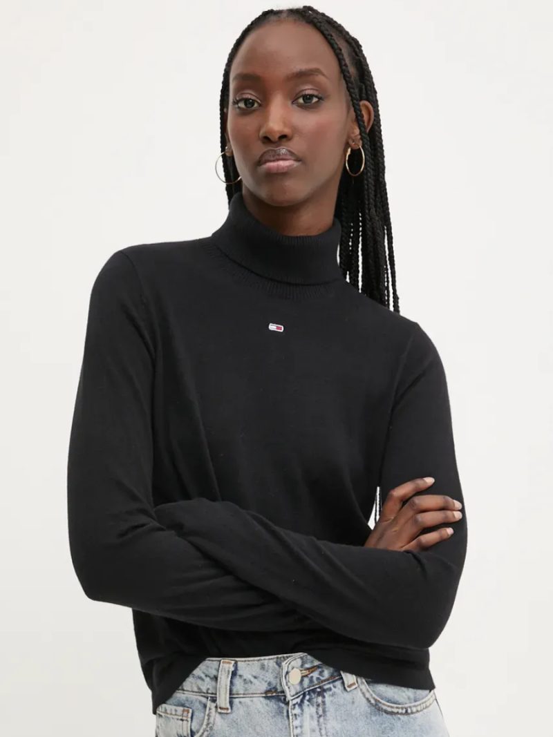 Tommy Jeans dámský černý rolák
