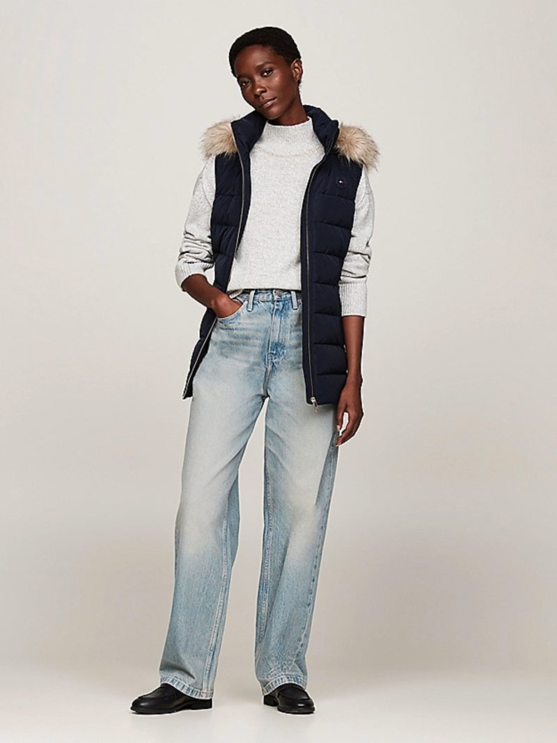 Tommy Hilfiger dámská tmavě modrá péřová vesta