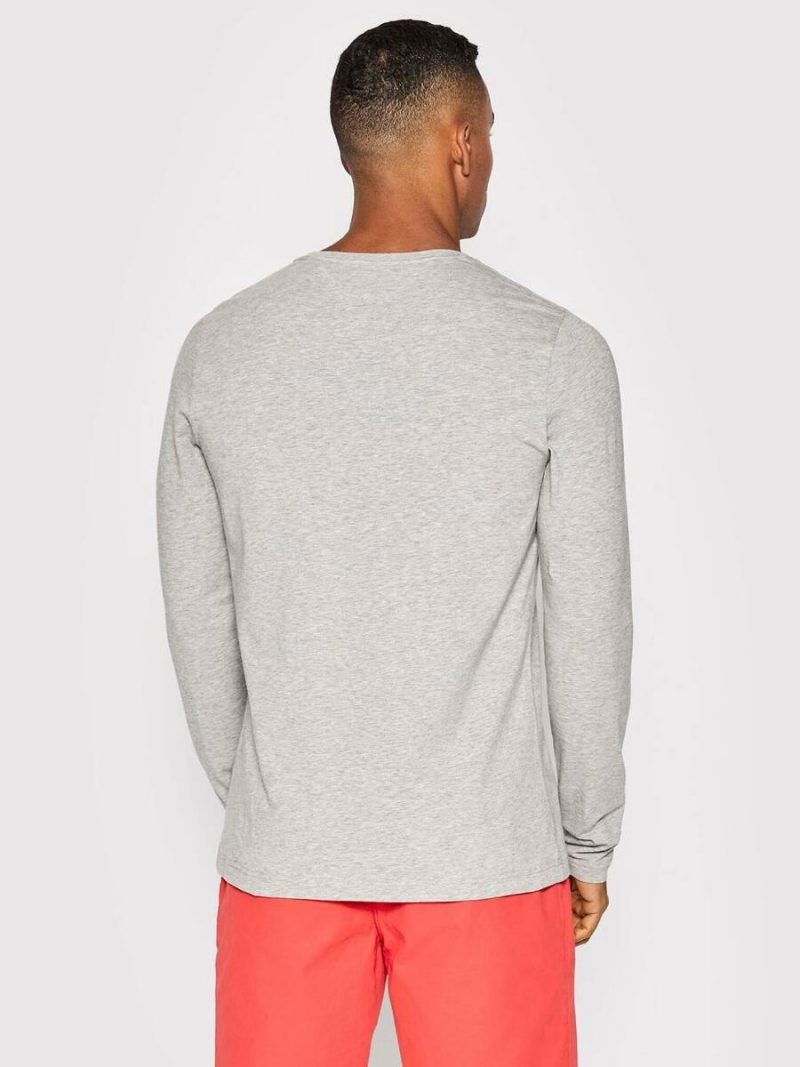 Tommy Hilfiger pánské šedé triko s dlouhým rukávem