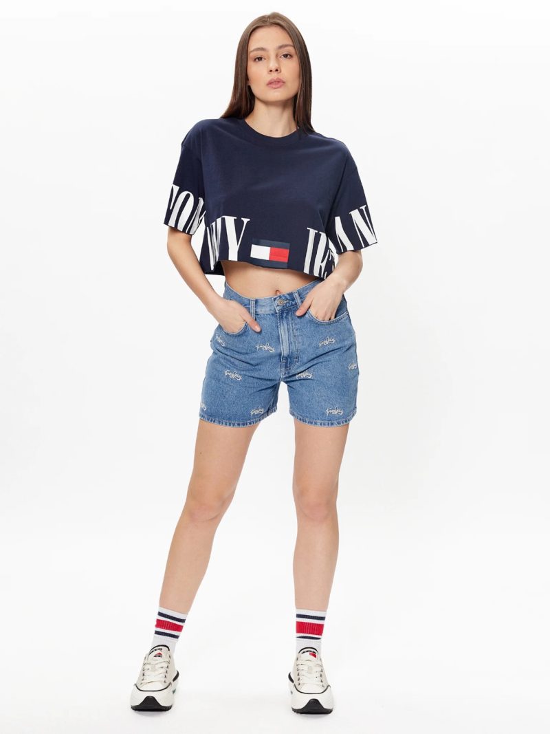 Tommy Jeans dámské tmavě modré tričko