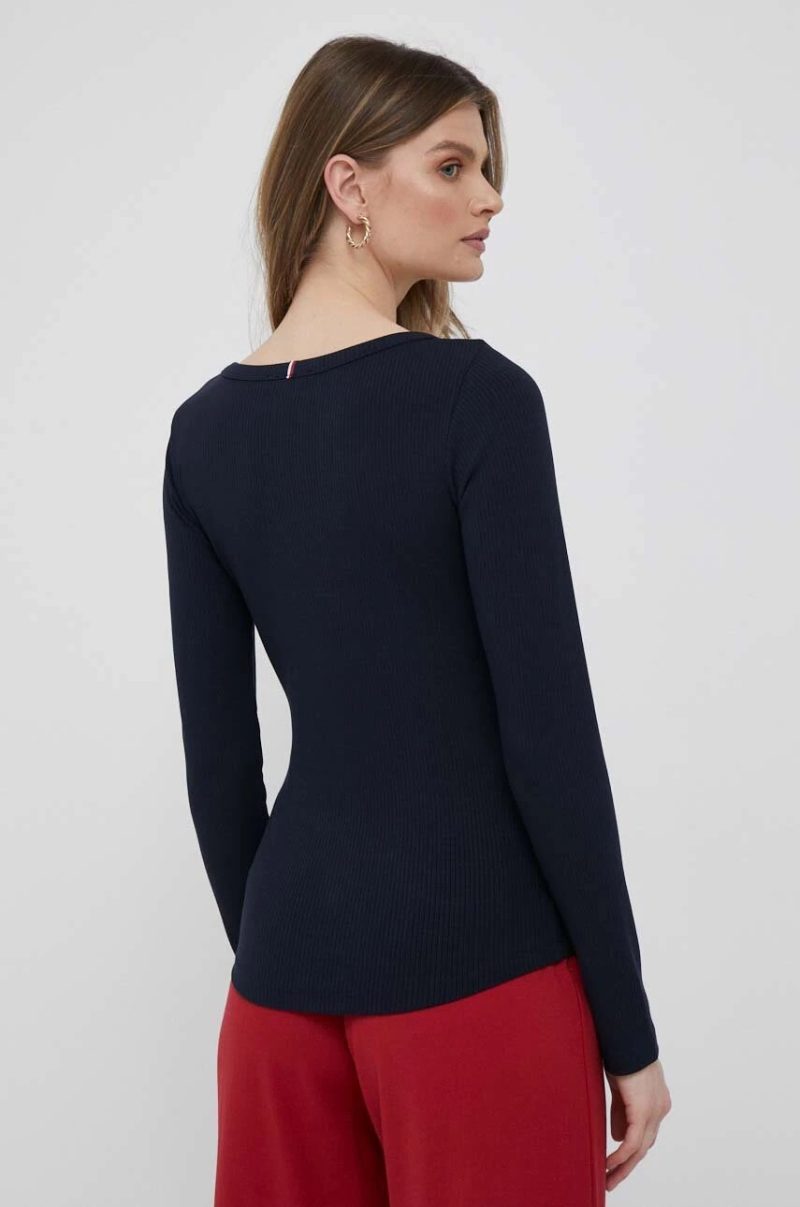 Tommy Hilfiger dámské tmavě modré tričko s dlouhým rukávem