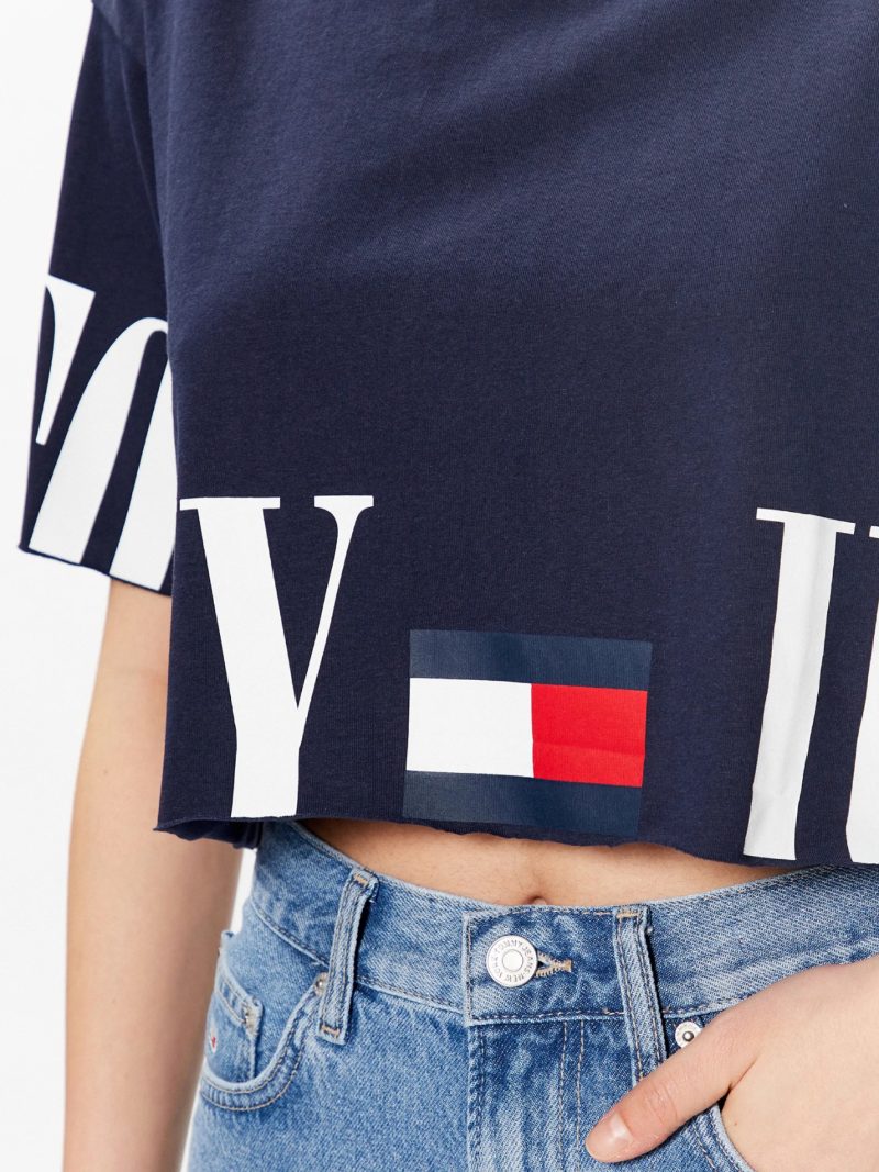 Tommy Jeans dámské tmavě modré tričko