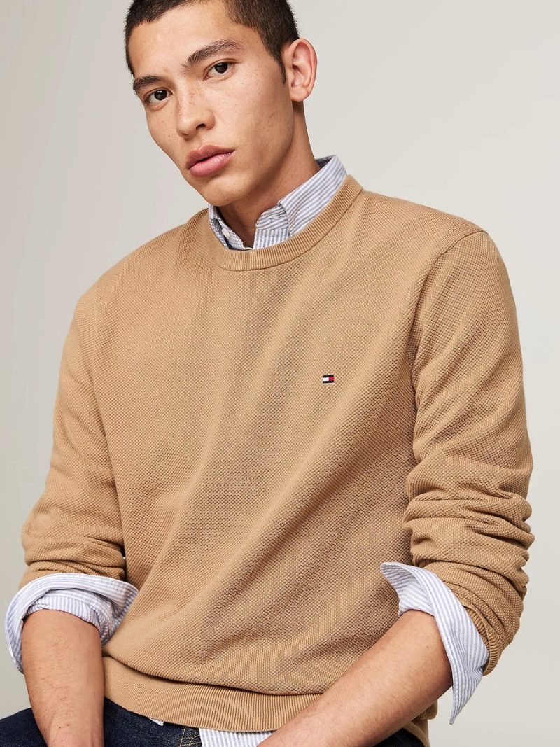 Tommy Hilfiger pánský béžový svetr