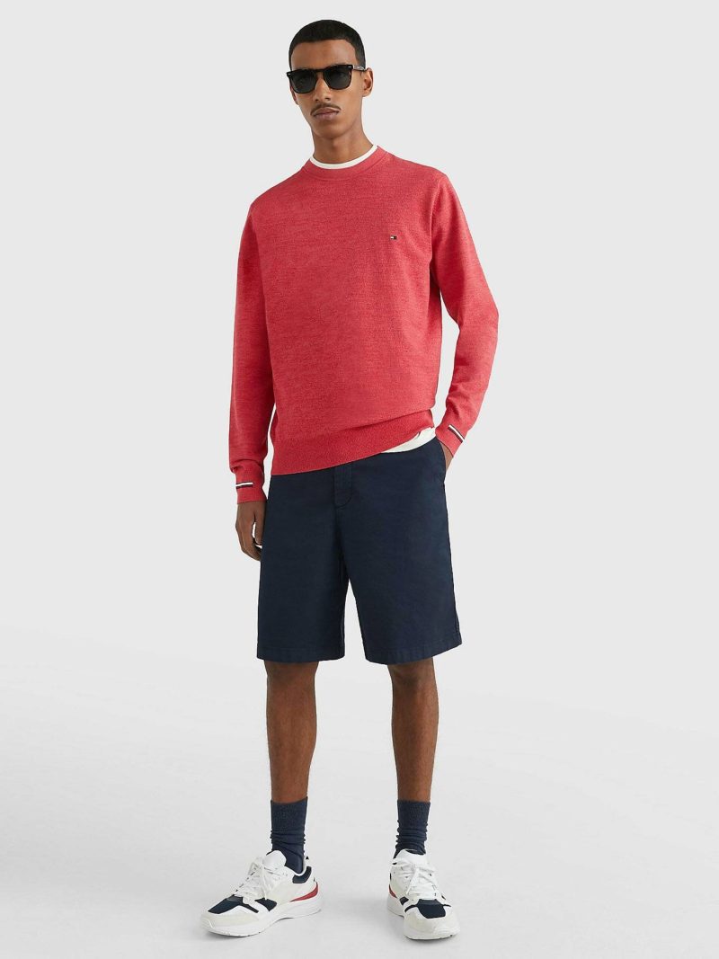 Tommy Hilfiger pánský červený svetr Mouline