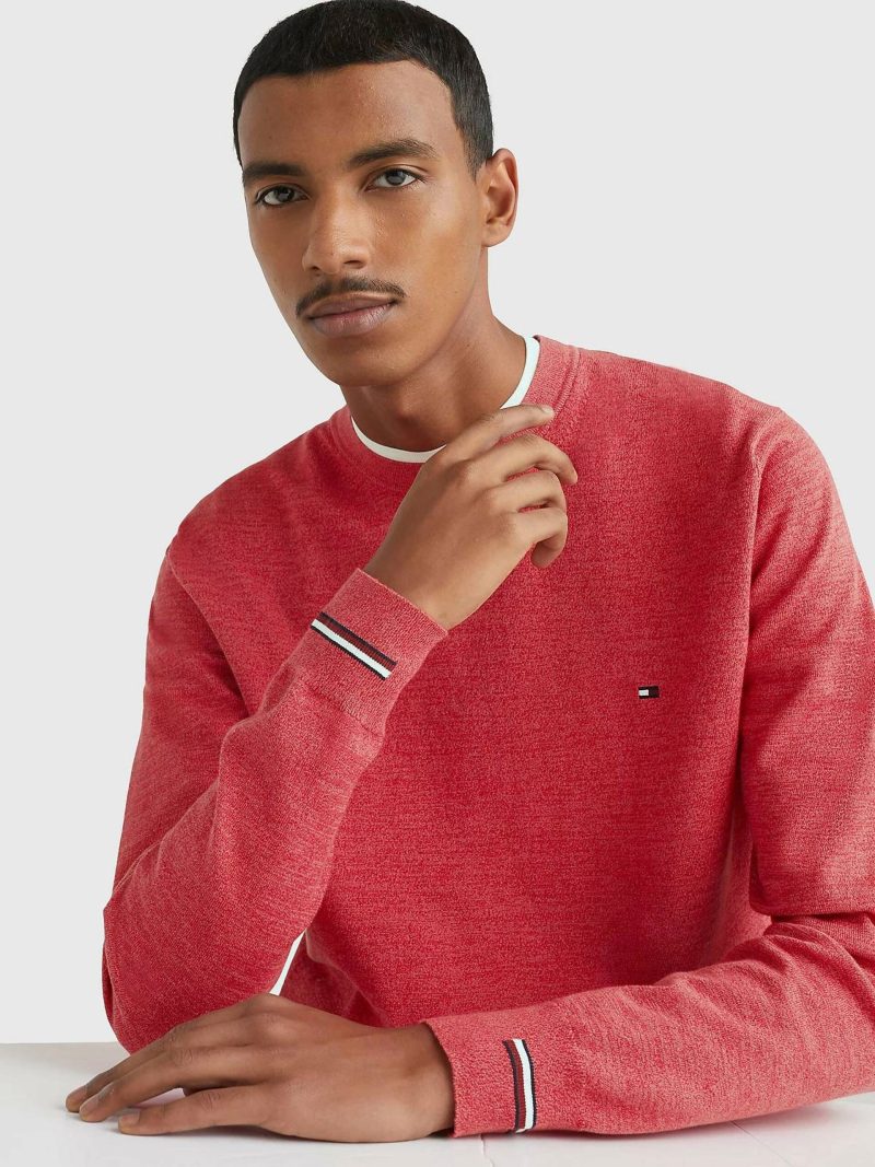 Tommy Hilfiger pánský červený svetr Mouline