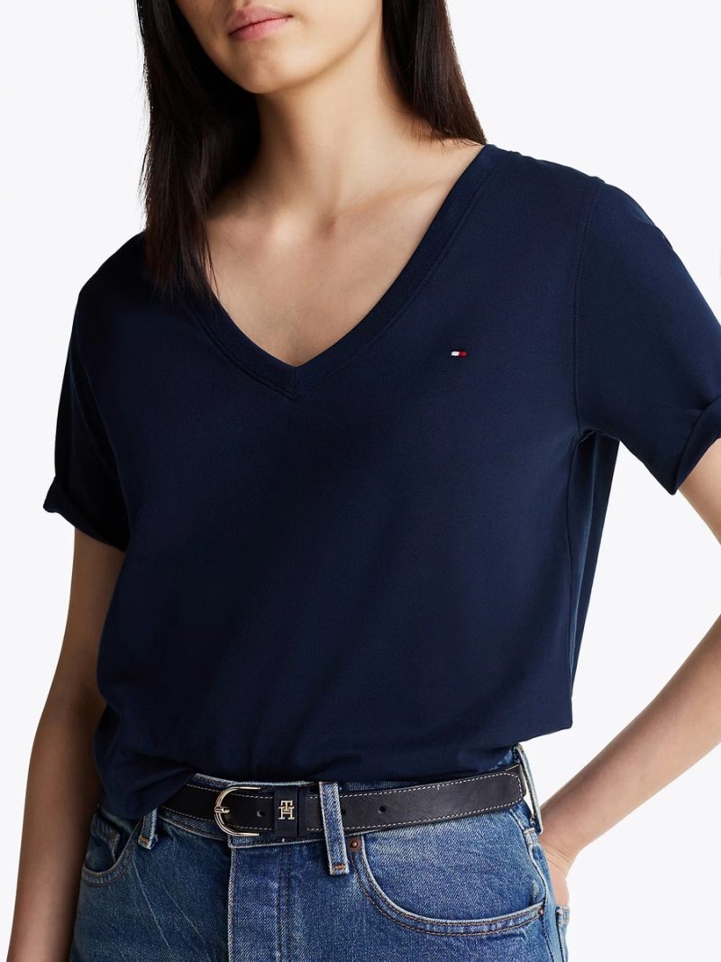 Tommy Hilfiger dámské tmavě modré tričko