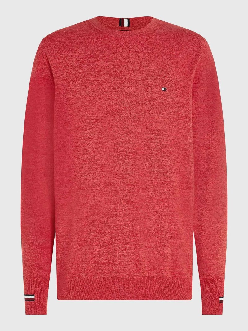 Tommy Hilfiger pánský červený svetr Mouline