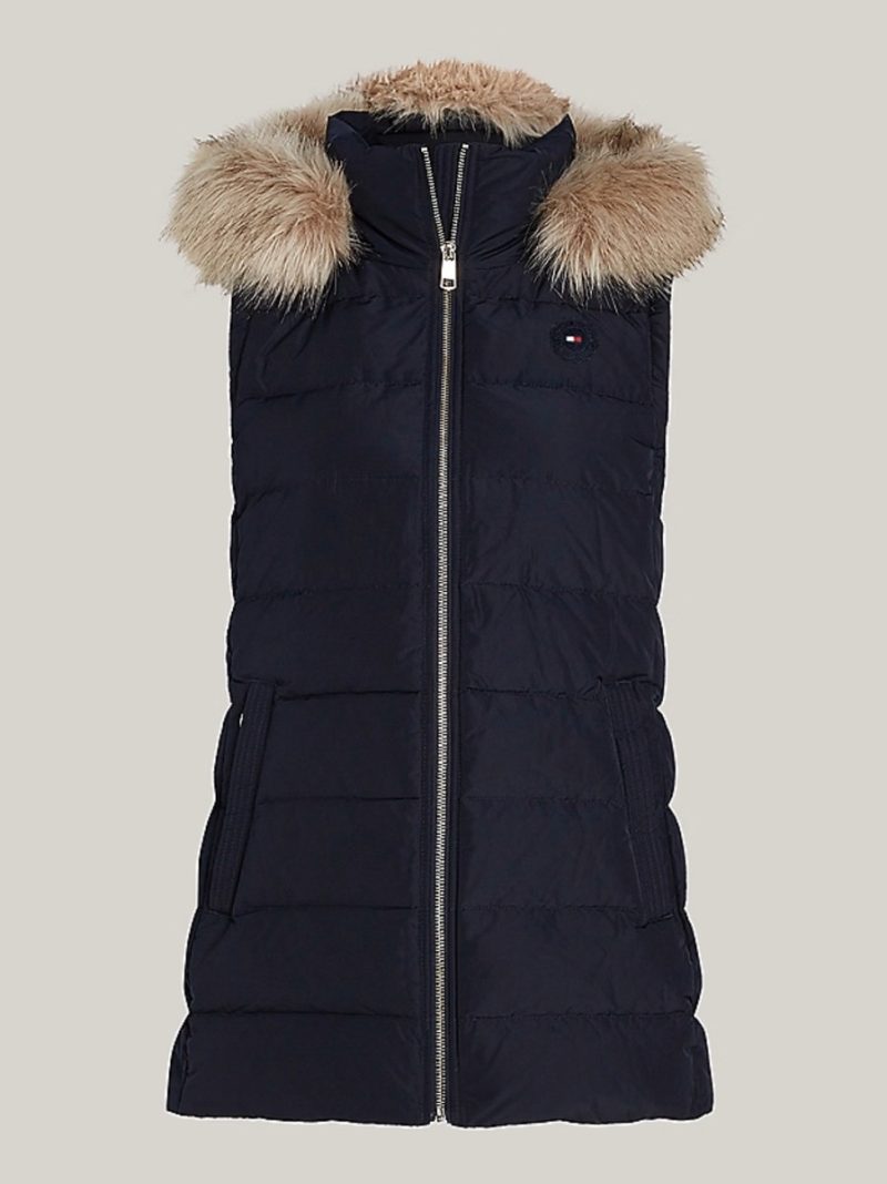 Tommy Hilfiger dámská tmavě modrá péřová vesta