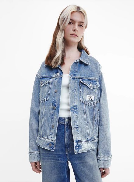 Calvin Klein dámská modrá džínová bunda