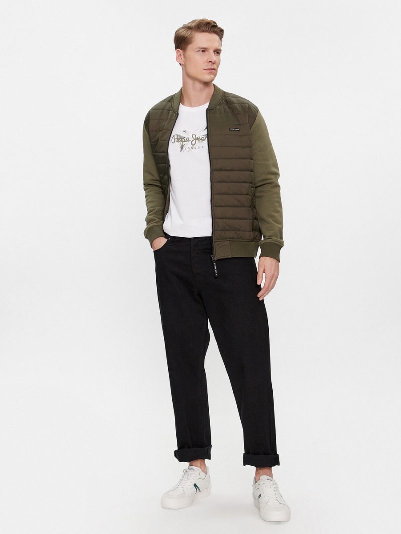 Pepe Jeans khaki pánská mikina na zip REDDITCH