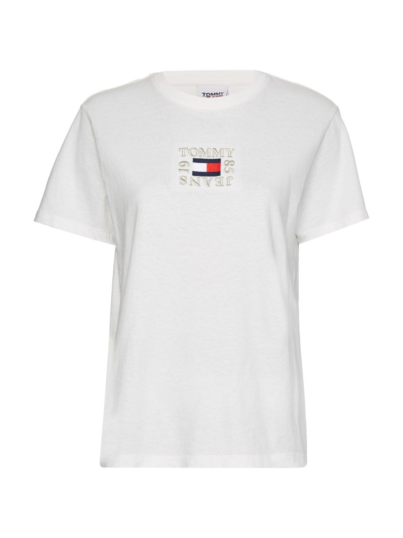Tommy Jeans dámské bílé triko TIMELESS BOX