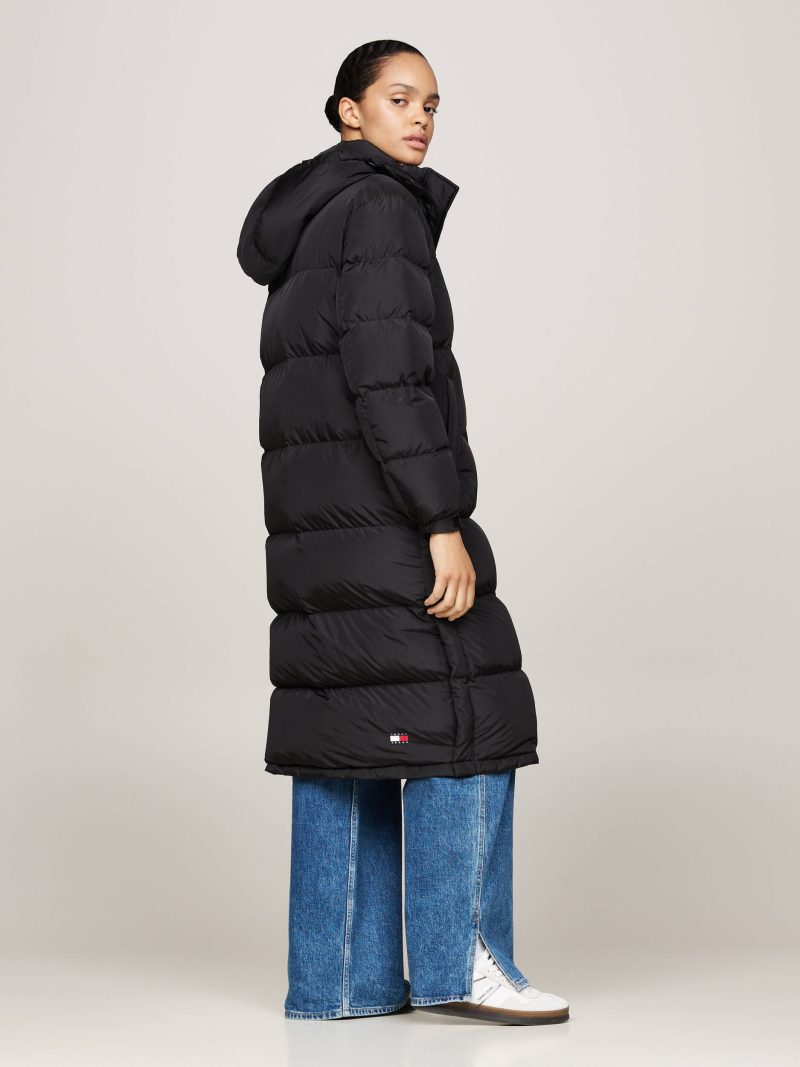 Tommy Jeans dámský péřový černý zimní kabát