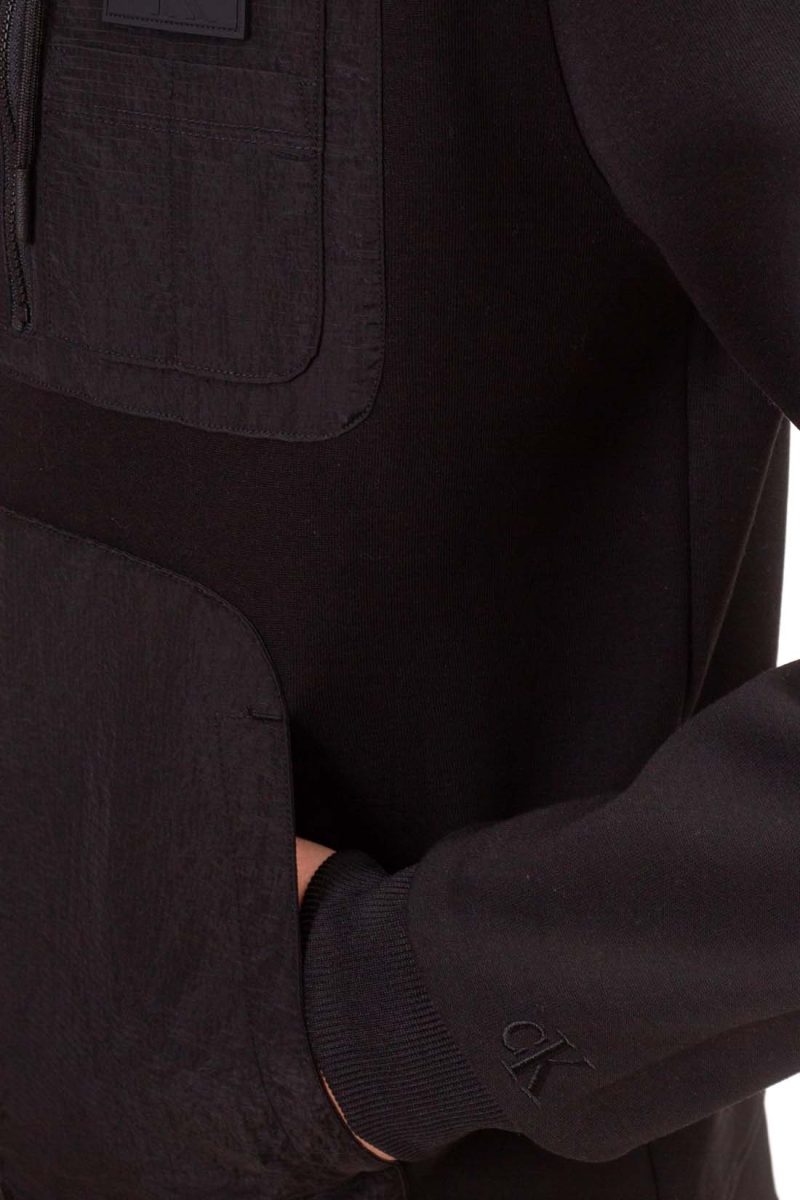 CALVIN KLEIN JEANS Pánská mikina s kontrastními nylonovými detaily