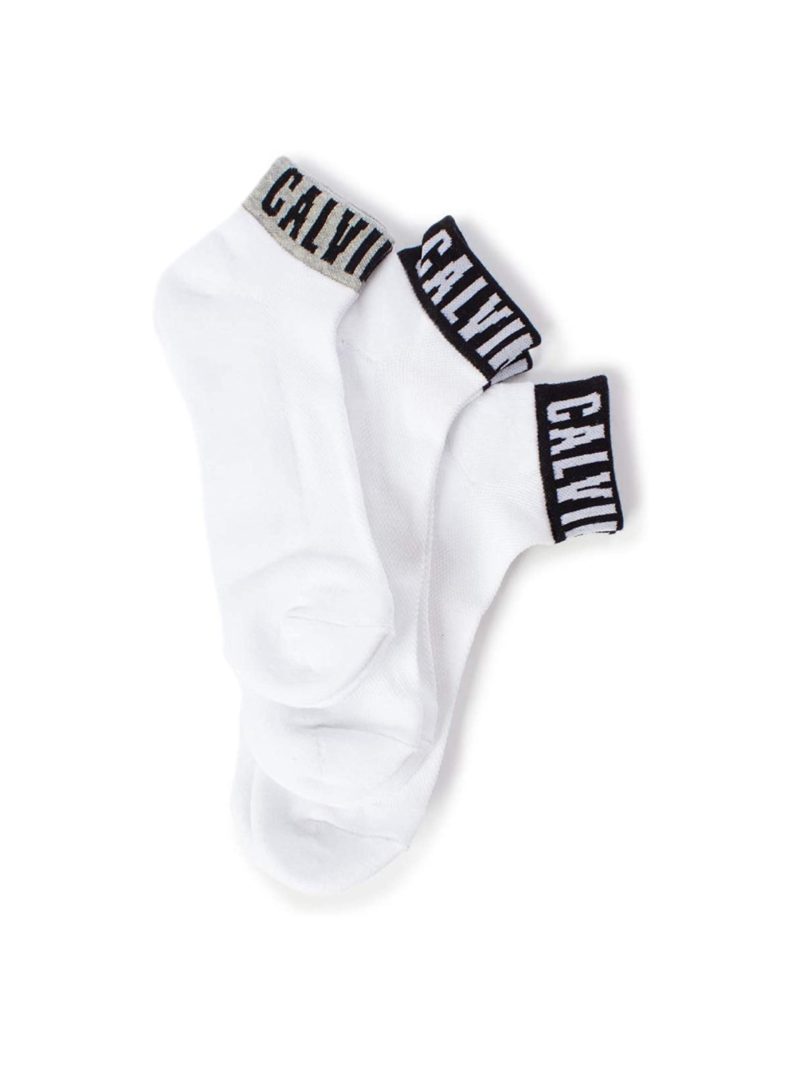Calvin Klein pánské bílé ponožky 3 pack
