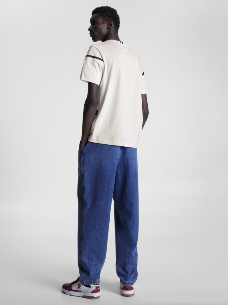 Tommy Hilfiger pánské krémové tričko