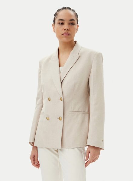 Tommy Hilfiger dámské béžové lněné sako