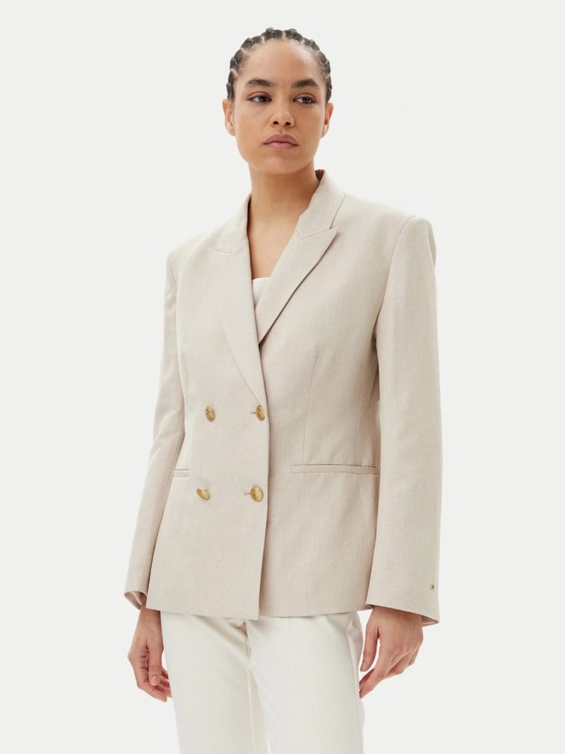 Tommy Hilfiger dámské béžové lněné sako