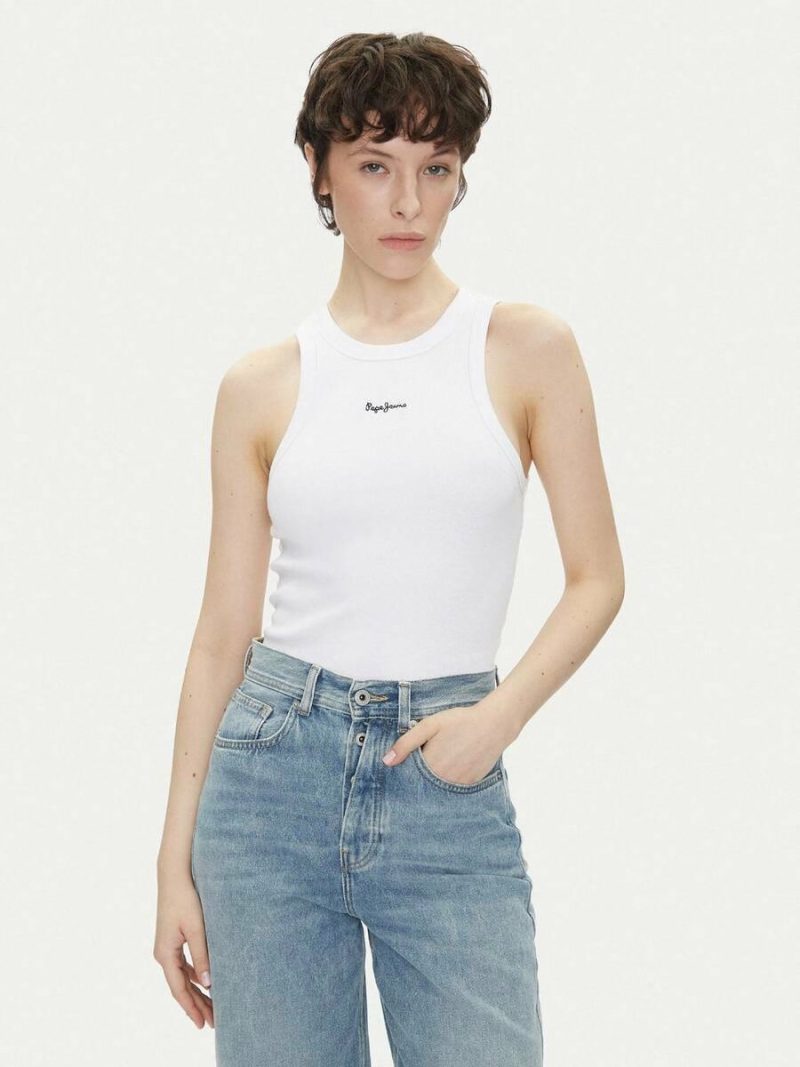 Pepe Jeans dámské bílé tílko MARIAN