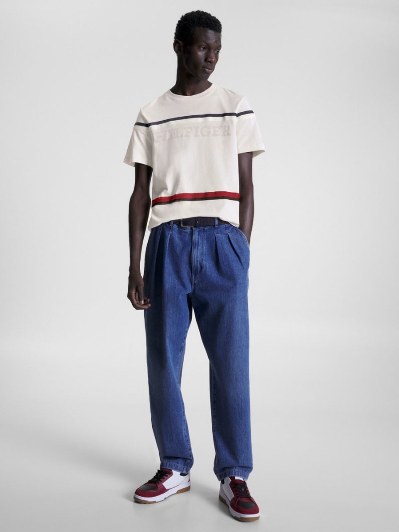 Tommy Hilfiger pánské krémové tričko
